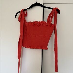 Revolve Capulet Coral Tie Tank Top Size Small